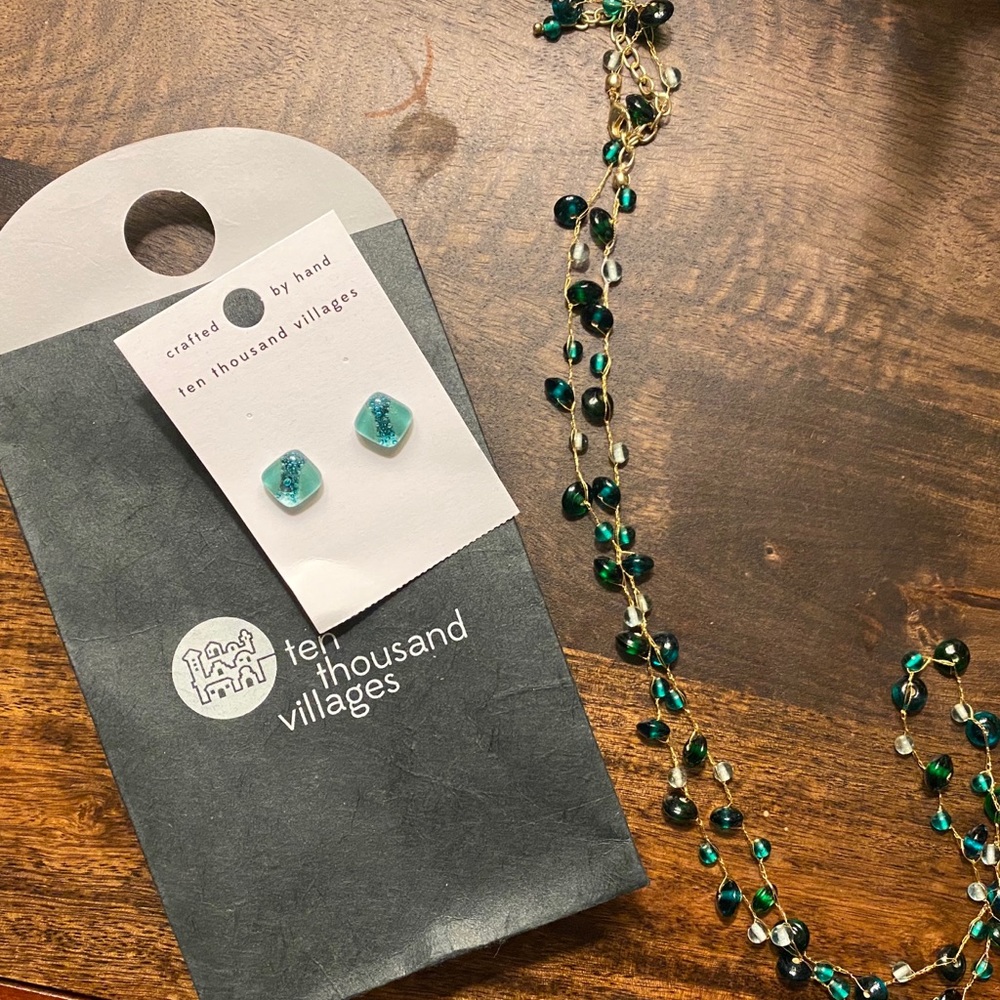 New Earrings and Necklace (Ten Thousand Villages)